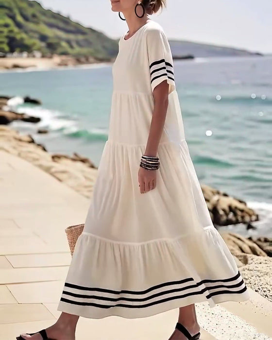 Kleid Modisch Urlaub Kurzärmelig