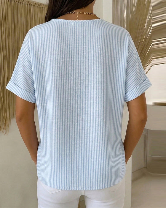 Bluse Rundhals Kurzarm