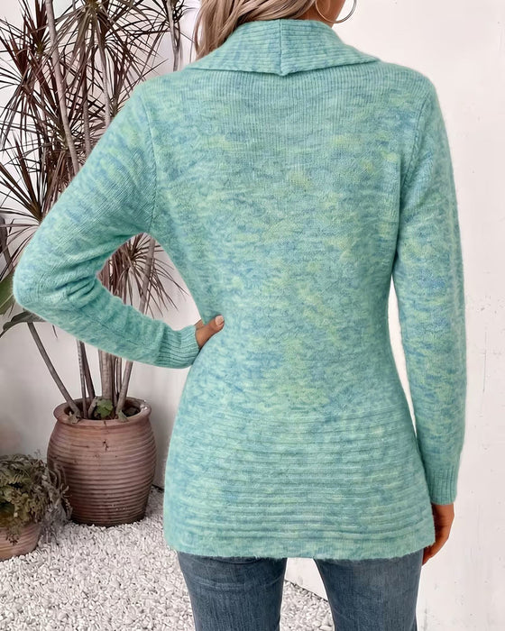 Cardigan Einfarbig Knopf Verziert