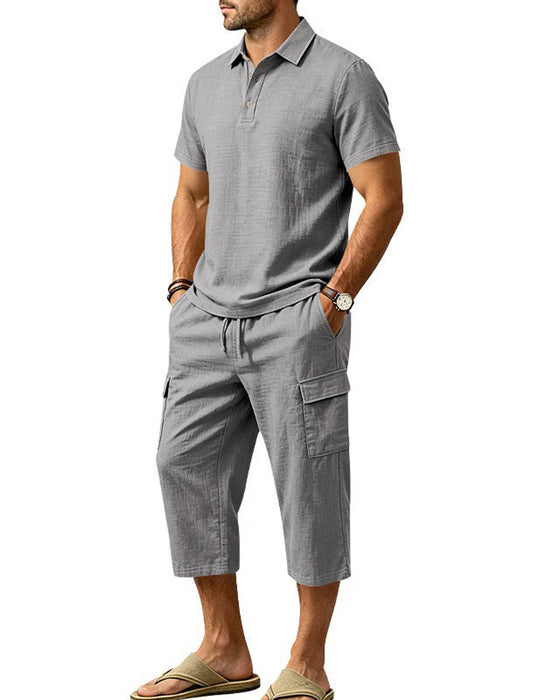 Set Polo Oberteil Capri Hose