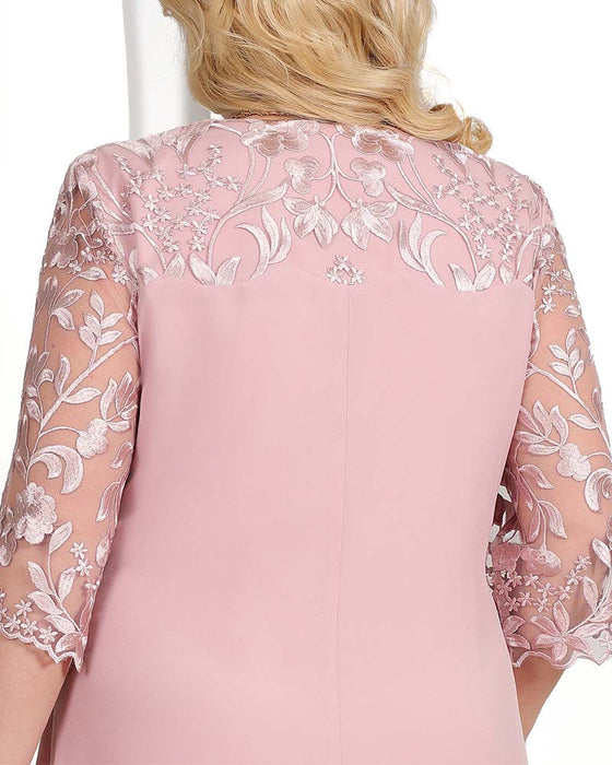Kleid lässig locker bestickter Chiffon