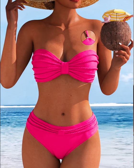 Bikini Einfarbig Genick