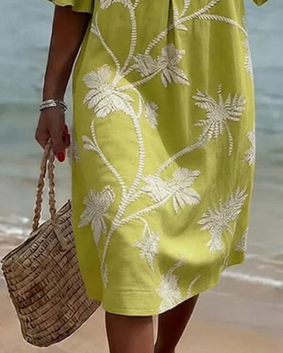 Kleid Petite V-Ausschnitt Rüsche 3/4-Arm