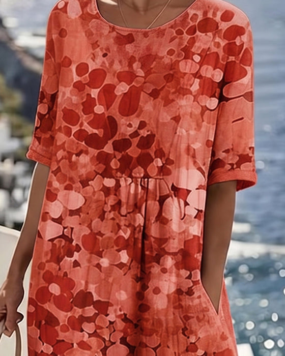 Kleid Blumenbedruckt Locker