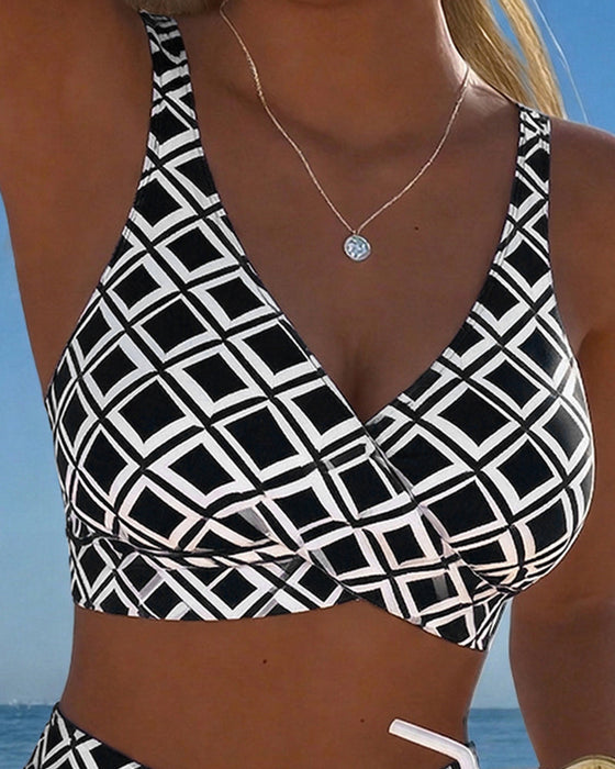 Zweiteiliger Bikini Mit Bh-Schnitt Und Diamantmuster
