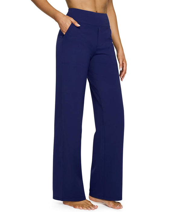 Hose Damen High Waist Stretch Casual Yoga Weites Bein
