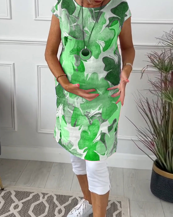 Lässiges Longtop mit farbenfrohem Blumenprint