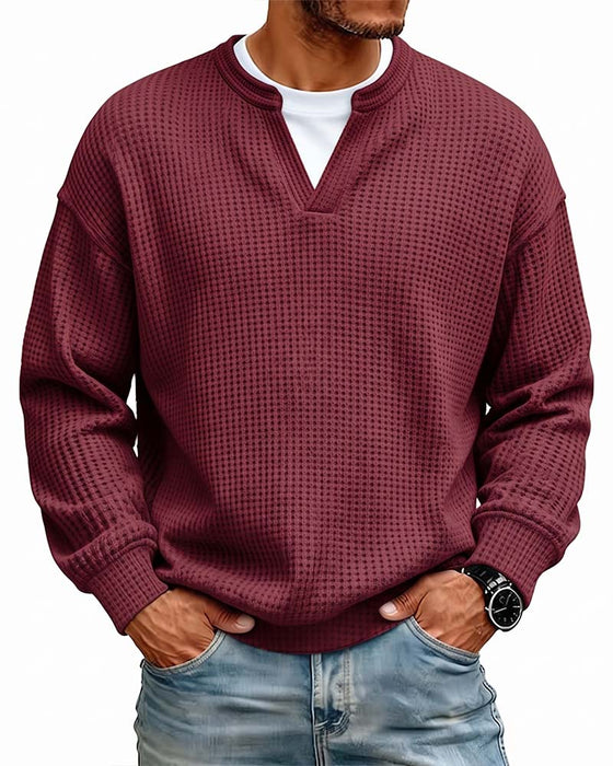 Sweatshirt Herren Rundhals Gefälscht Geschichtet