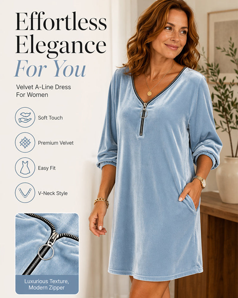 Kleid Einfarbig Reißverschluss Lässig