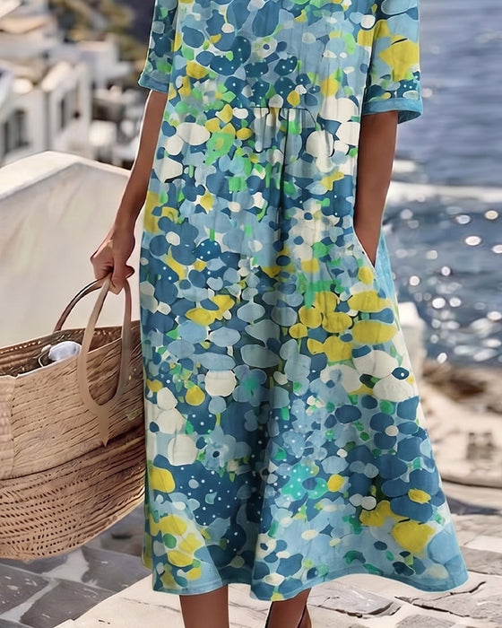 Kleid Blumenbedruckt Locker