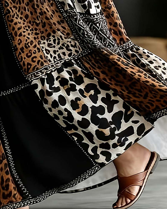 Rock Patchwork Leopardenmuster Ausgestellt