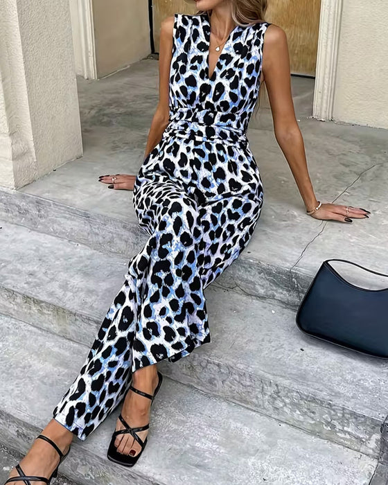 Overall Leopard Druck Ärmellos
