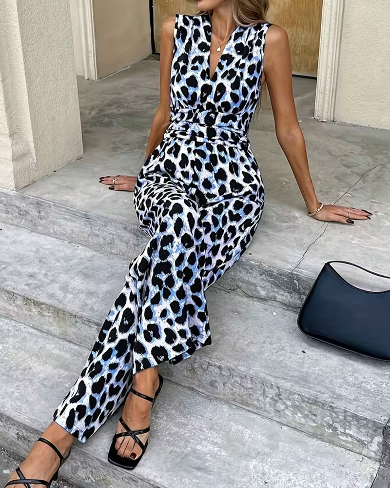 Overall Leopard Druck Ärmellos