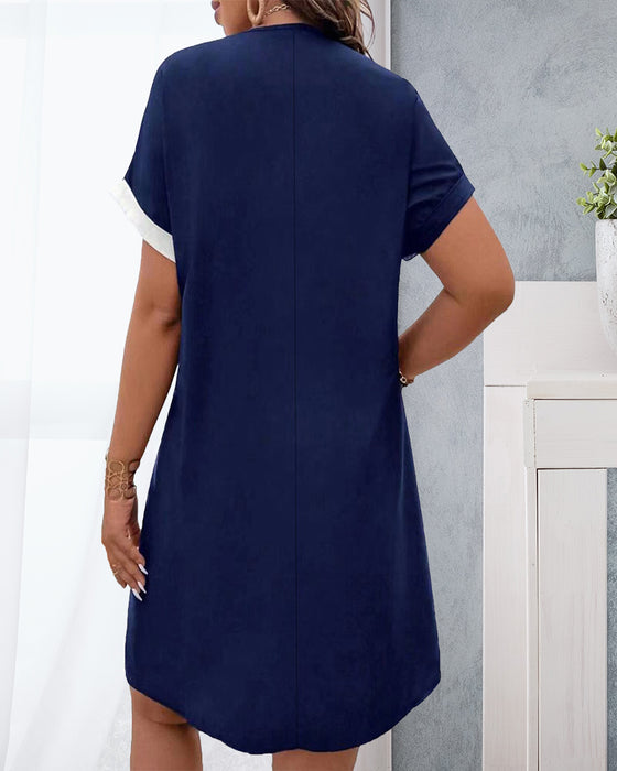 Kleid Blumenmuster Kurzarm