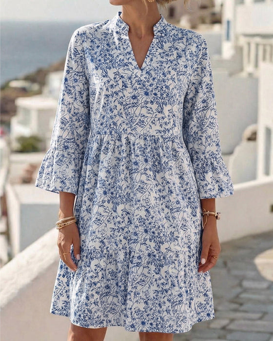 Kleid Blumig V-Ausschnitt Kuchen
