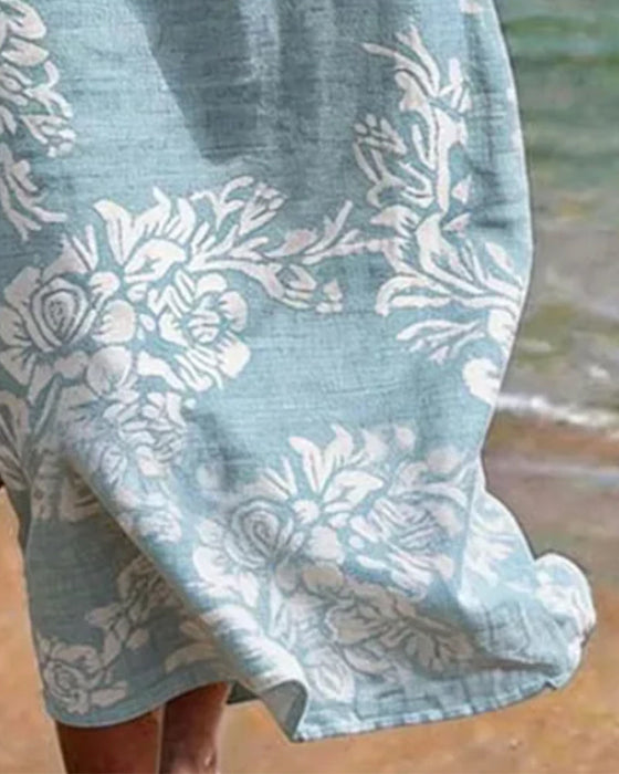Kleid Rüsche Drei-Knopf Druck A-Linie