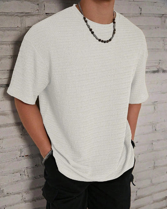T-Shirt Herren Uni Farbe Atmungsaktiv Kurzarm