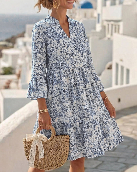 Kleid Blumig V-Ausschnitt Kuchen