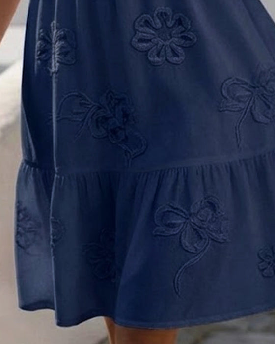 Kleid Puff Kurzarm Blumig