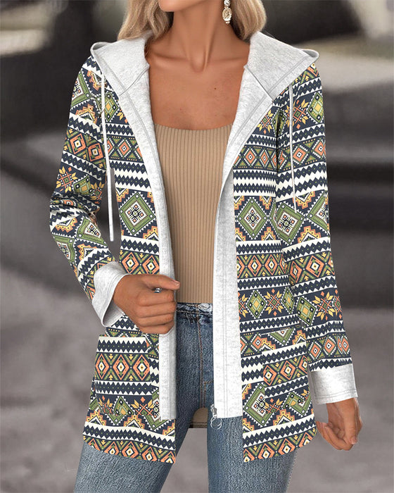 Kapuze Mantel Casual Reißverschluss