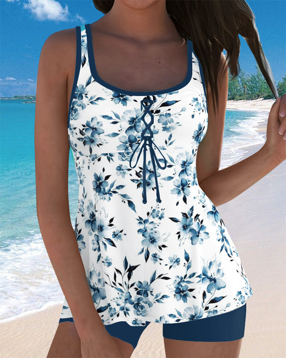 Tankini Bedruckte Körperbedeckende Boxer Shorts
