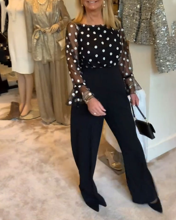 Bluse Casual Transparent Polka Punkte