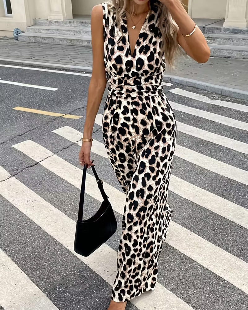 Overall Leopard Druck Ärmellos