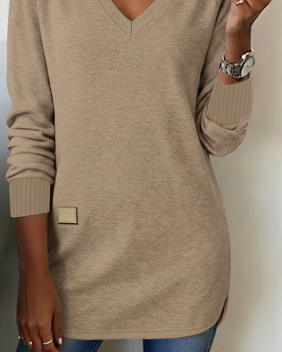 Sweatshirt Modisches mit V-Ausschnitt