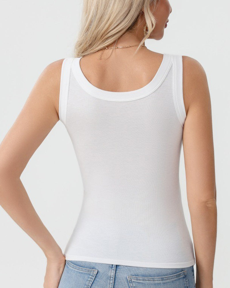 Cami‑Top Einfarbig Mit Eingebautem Bh