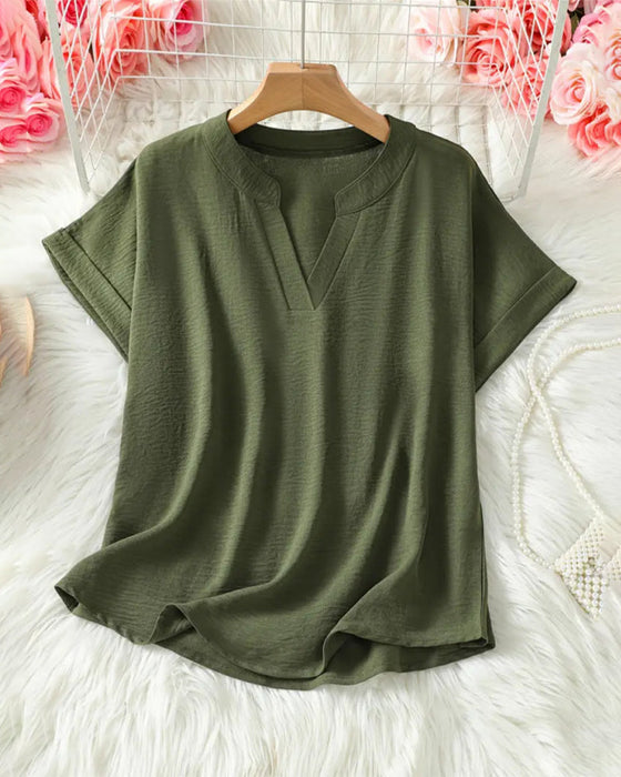 Bluse Lockere Einfarbige Damenfreizeitliche