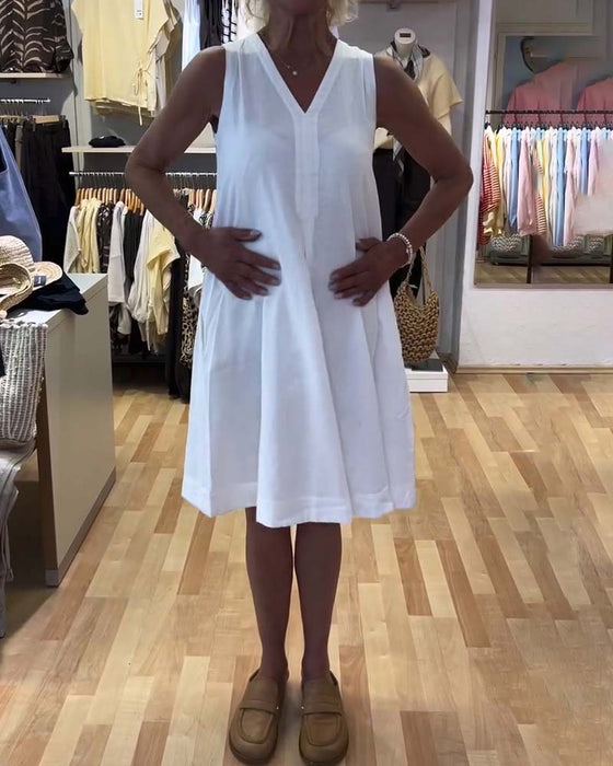 Kleid Ärmellos V-Ausschnitt Locker A-Linie