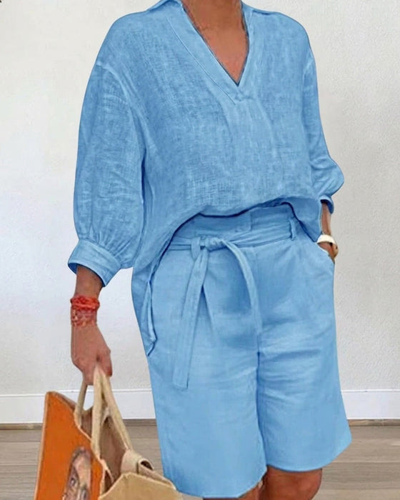 Set Einfarbig Lässige Shorts