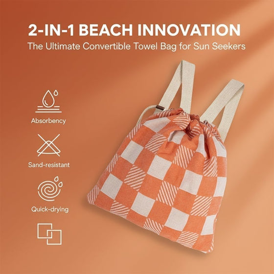 2-In-1 Konvertierbare Strandtuch-Tasche
