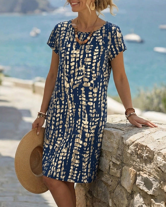 Kleid Geometrisch Print Gerade
