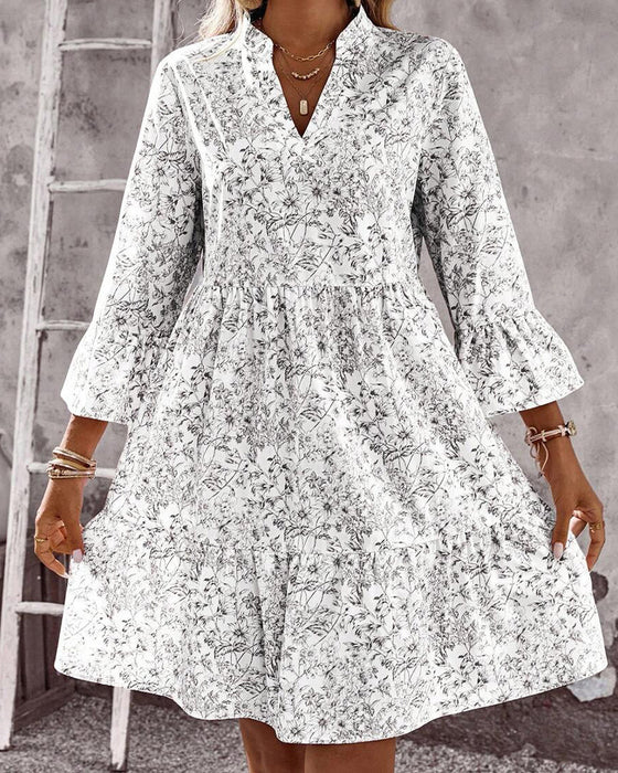 Kleid Blumig V-Ausschnitt Kuchen