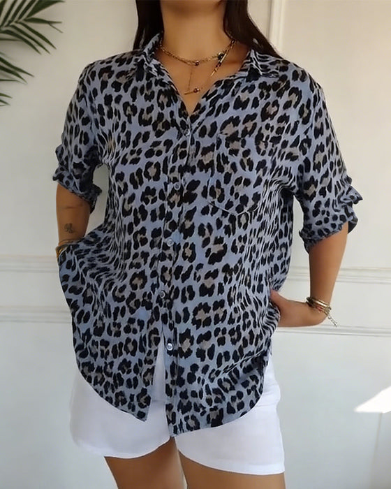 Leopardenmuster Modeblusen