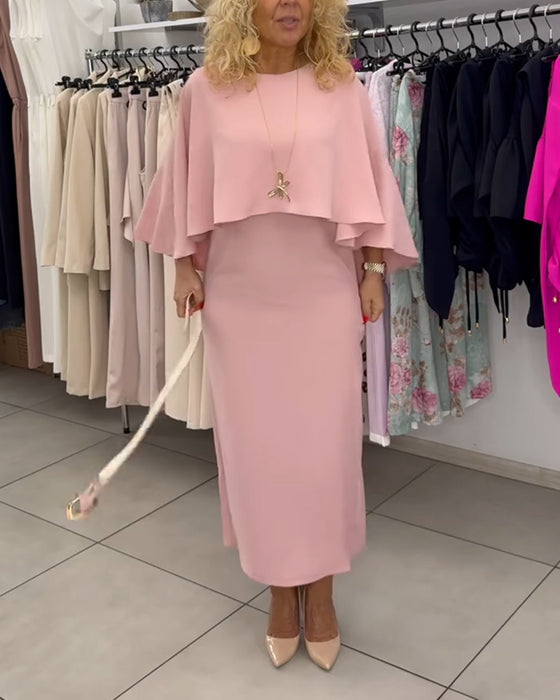Kleid Fashionabler Runder Hals Elegant