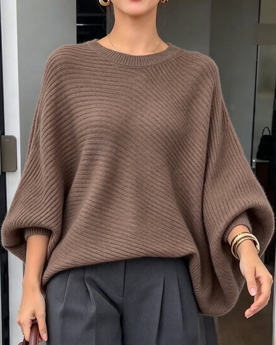 Pullover Stilvoll Fledermausärmel