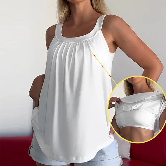 Top Uni Plissiert