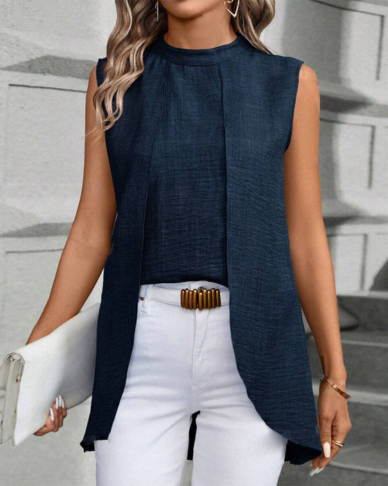 Elegantes ärmelloses Top in Unifarbe