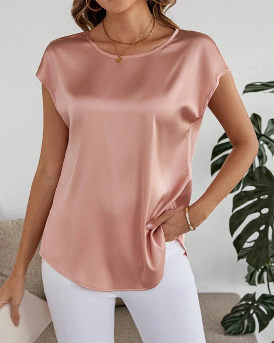 Bluse Spitzenstickerei Unifarbe Durchbrochen