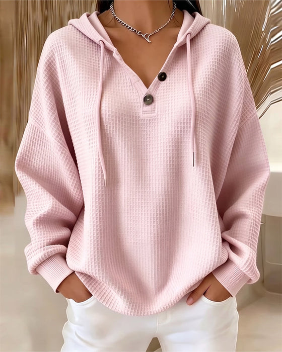 Sweatshirt Lässig Einfarbig Mit Kordelzug