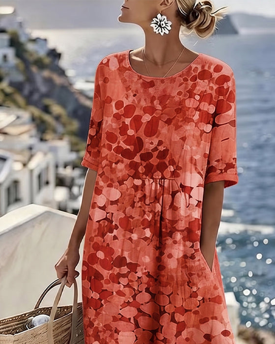 Kleid Blumenbedruckt Locker