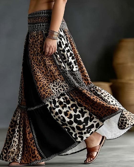 Rock Patchwork Leopardenmuster Ausgestellt