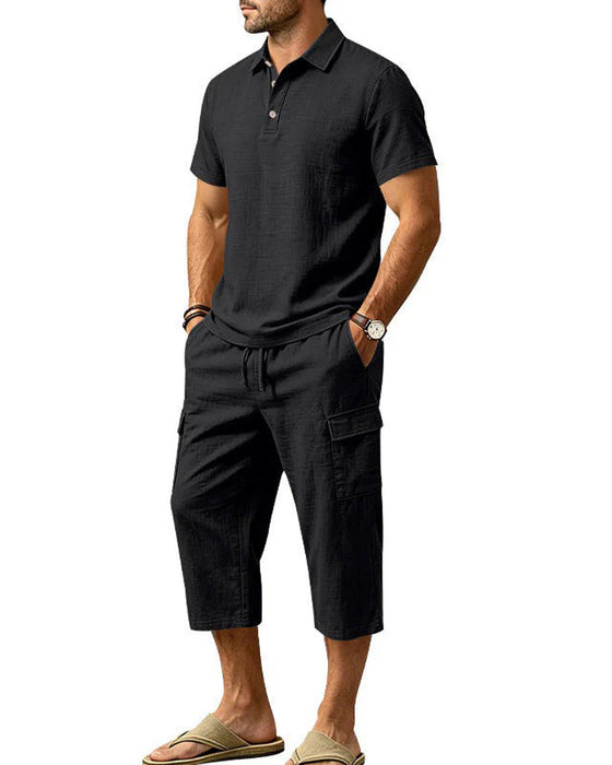 Set Polo Oberteil Capri Hose