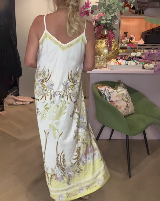 Kleid Camisole V-Ausschnitt Platzierung Print