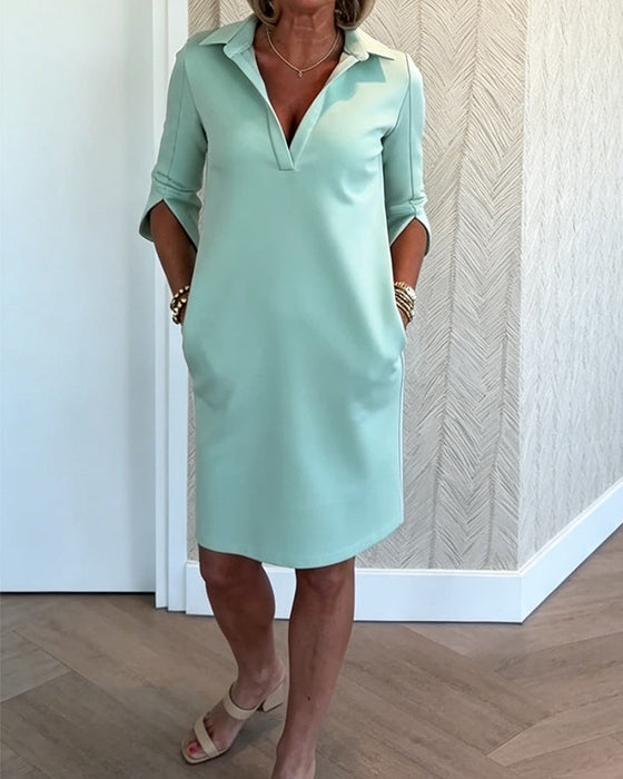 Kleid Slim Fit Kurzer Ärmel Polo
