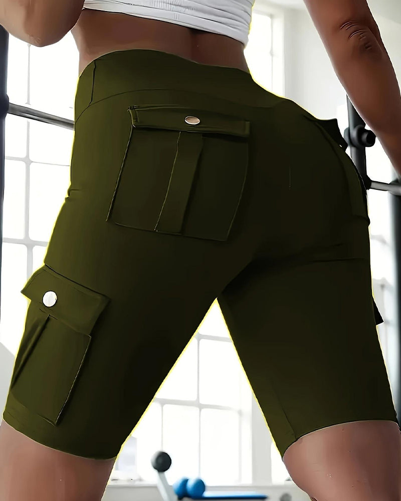 Leggings Einzelner Schnalle Einfarbig Yoga