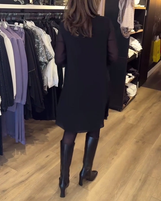 Einfarbiges, modisches, langärmeliges kleid