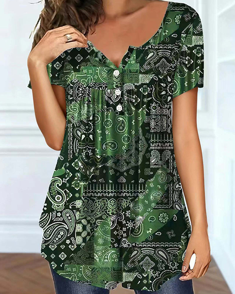 Lässiges V-Ausschnitt-T-Shirt für Damen